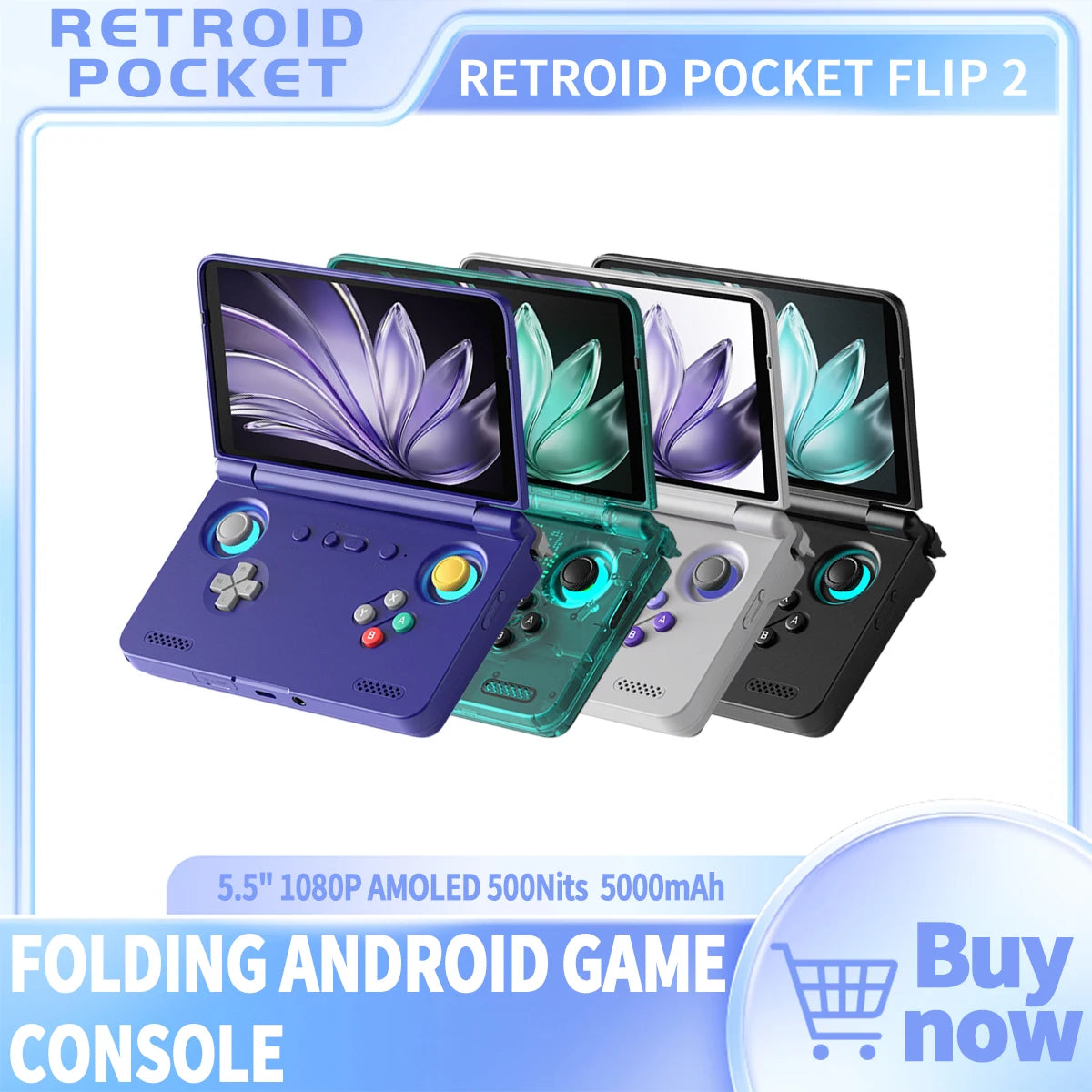 Retroid Pocket Flip2 Android Handheld Gaming Console With AMOLED Display