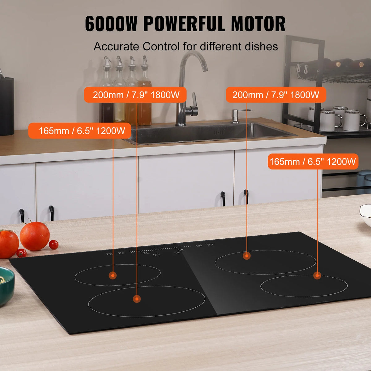 SucceBuy Built In Electric Cooktop With Multiple Powerful Burners