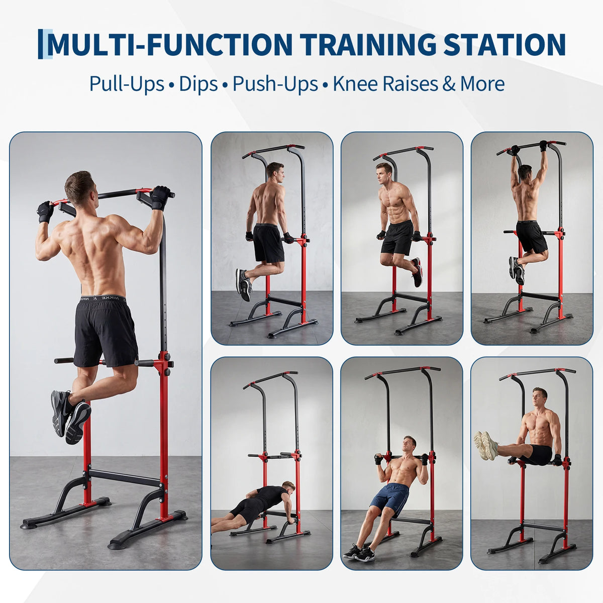 Adjustable Power Tower for Pull Ups Dips and Strength Training
