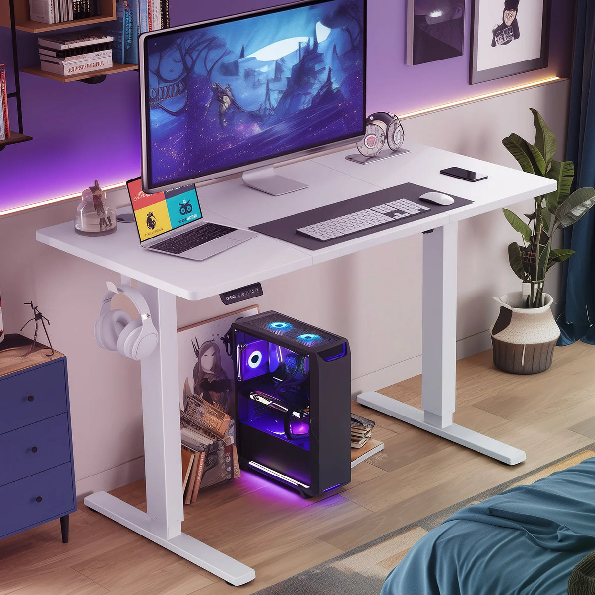 JHK Electric Height Adjustable Standing Desk For Office Workstation