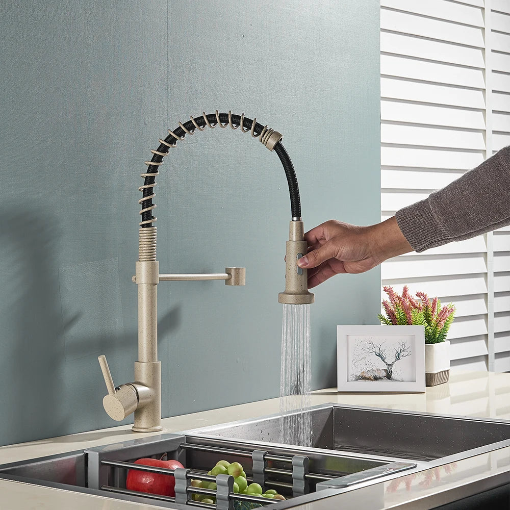 SHBSHAIMY Single Handle Pull Down Kitchen Faucet With Spring Sprayer