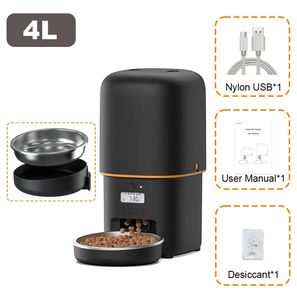Nityers Automatic Cat Feeder With Voice Recording And Steel Bowl