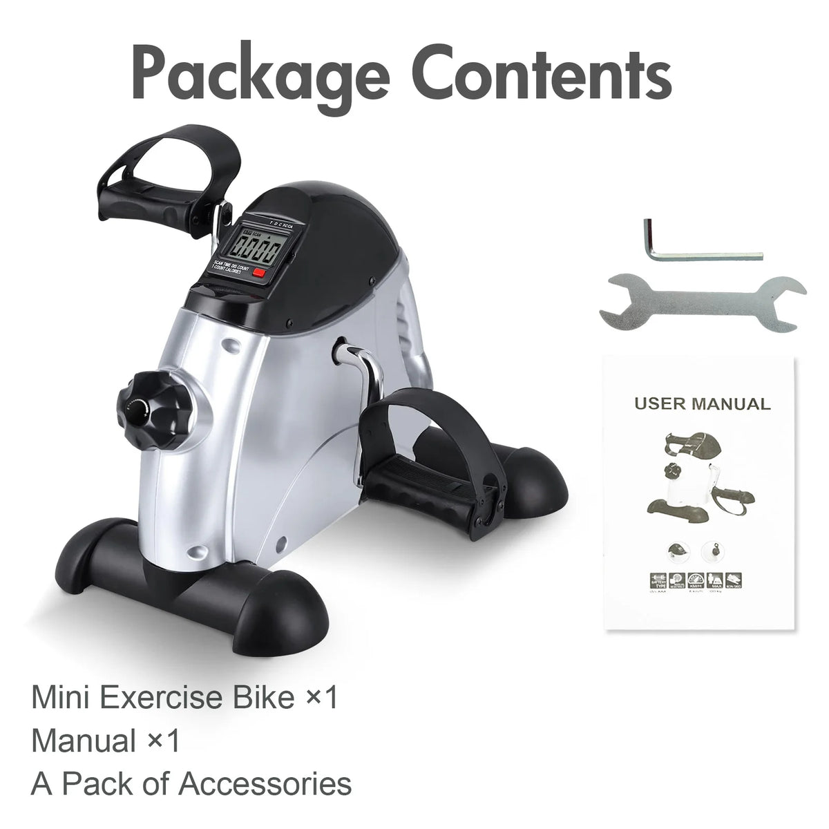 Motorized Under Desk Pedal Exerciser With LCD Display for Home Fitness