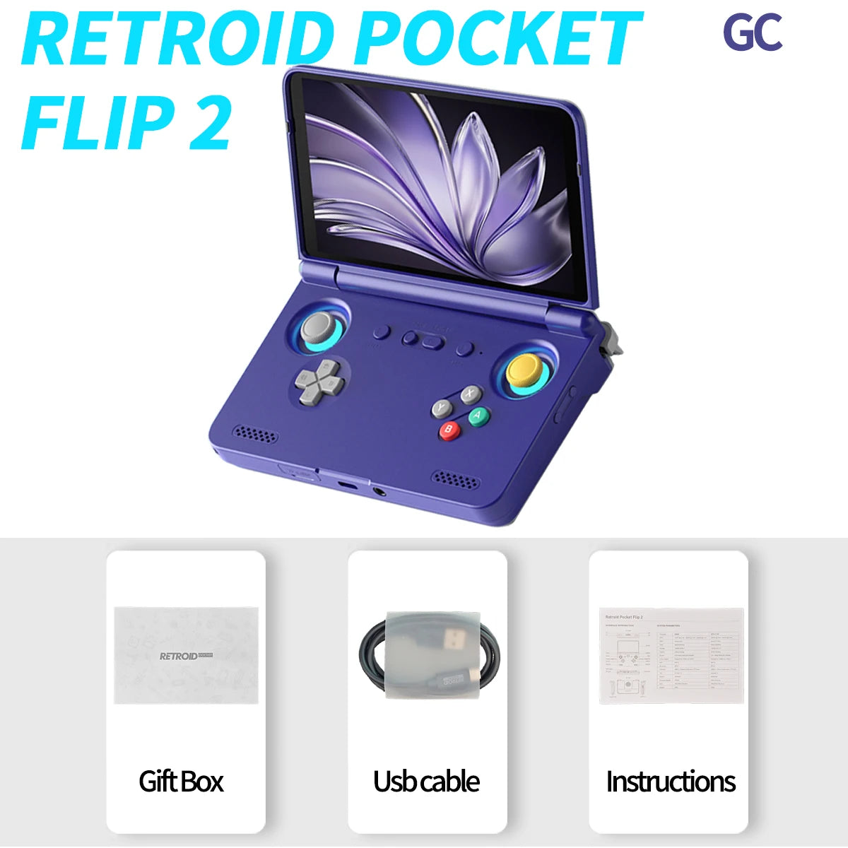 Retroid Pocket Flip2 Android Handheld Gaming Console With AMOLED Display