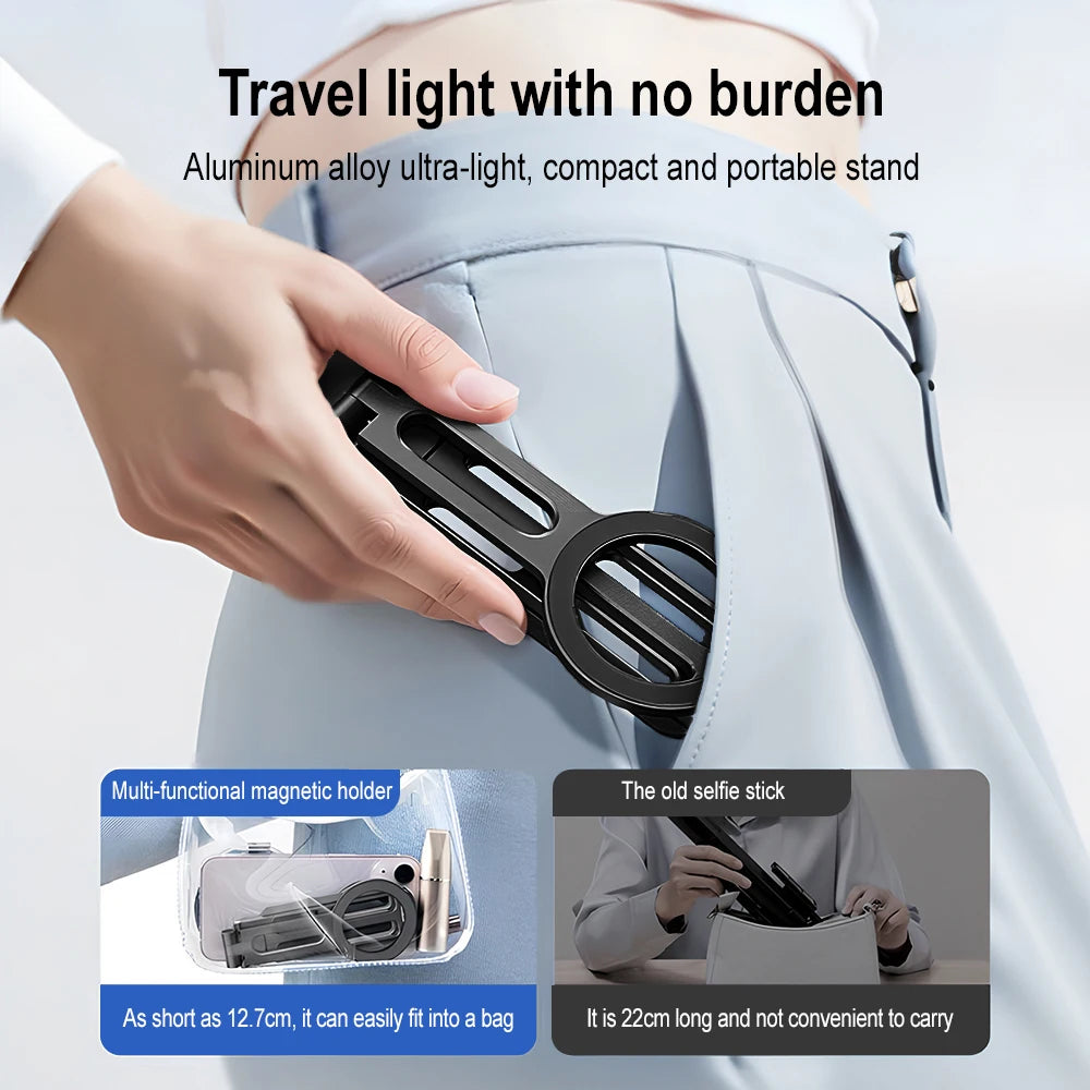 AKABEILA Magnetic Phone Tripod Selfie Stick With Foldable Stand