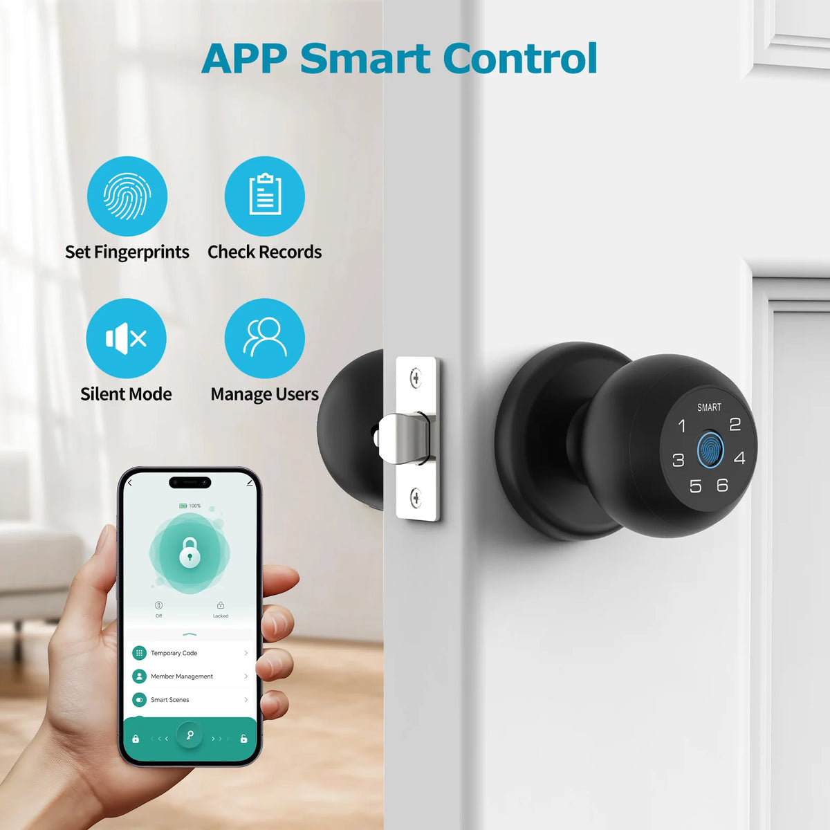 Viladepot Smart Fingerprint Door Lock With App And Passcode Control