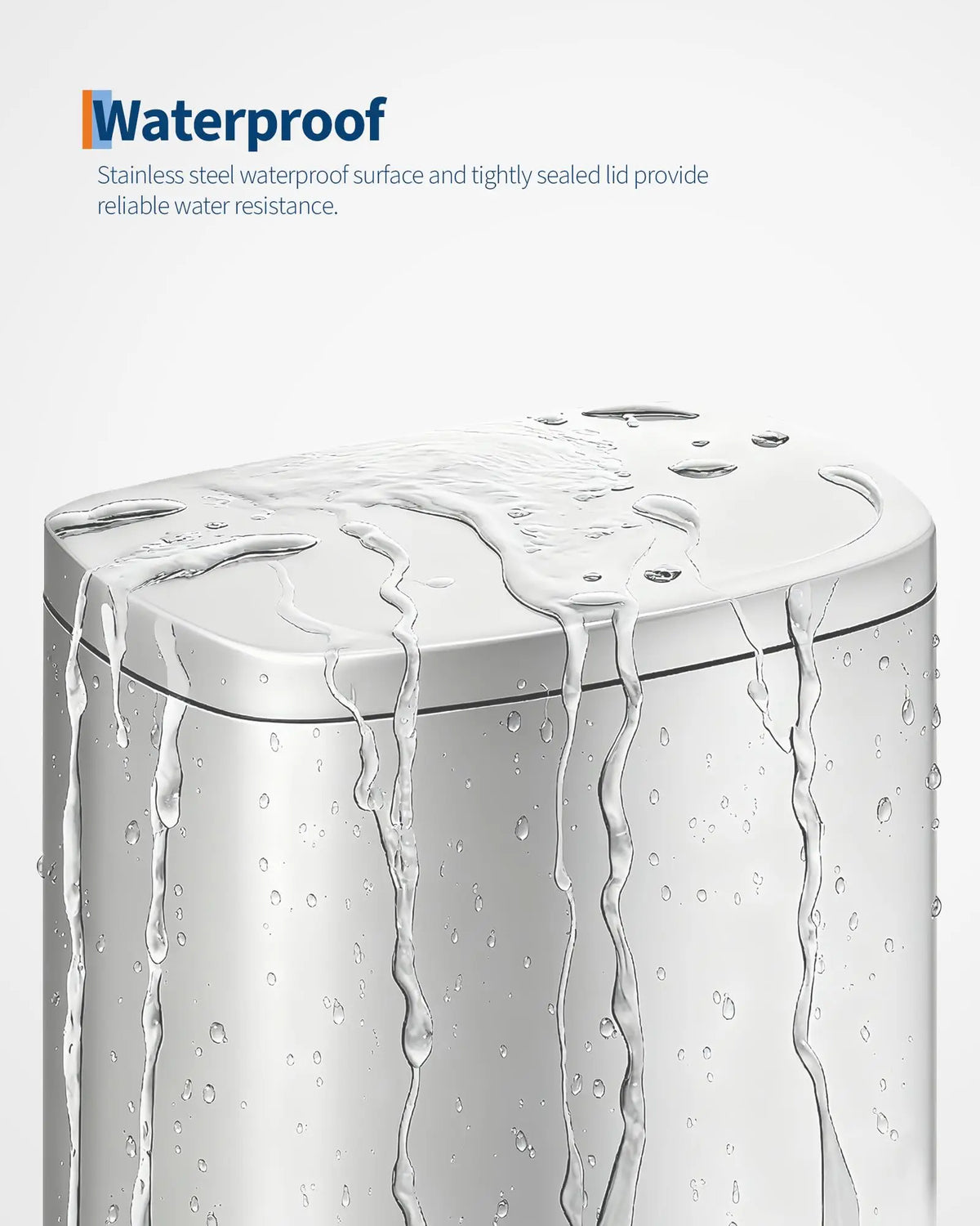 Stainless Steel Step On Trash Can With Soft Close Lid