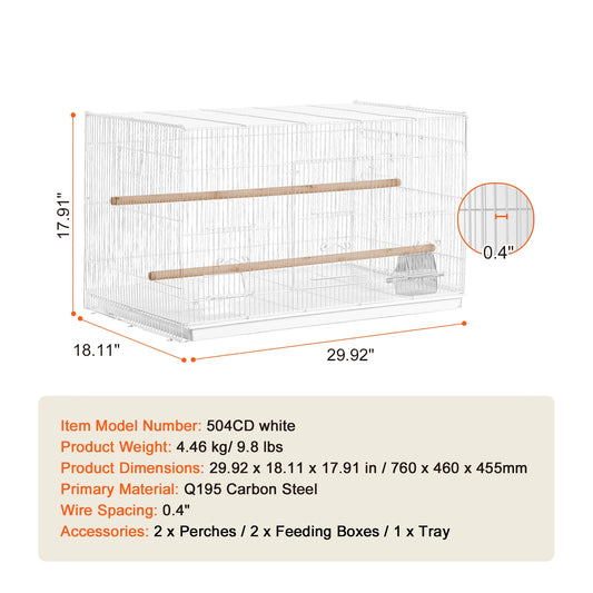SucceBuy Stackable Divided Bird Cage for Travel and Small Birds