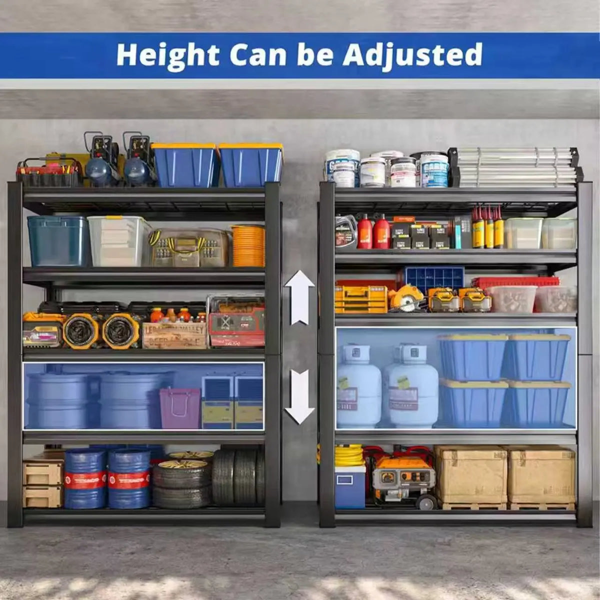 Sarenzoon Adjustable Metal Double Layer Utility Storage Rack for Home and Commercial Use