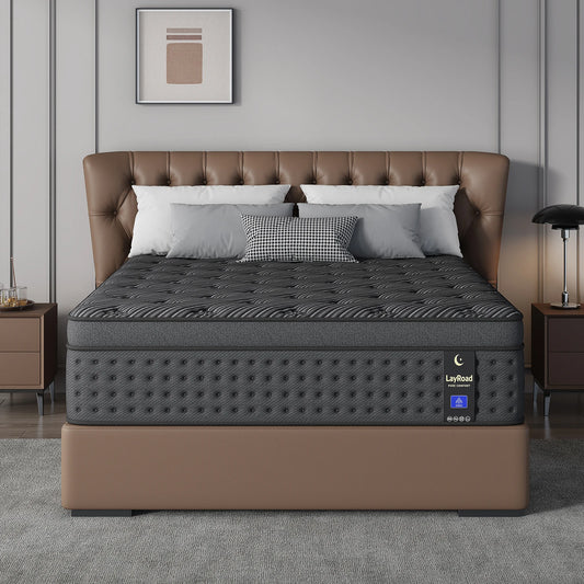 LAYROAD Memory Foam And Pocket Spring Mattress With Side Handles