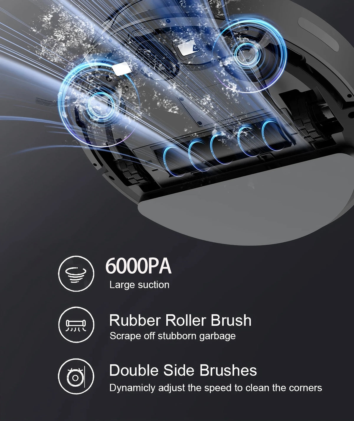 BOAIMORE Robot Vacuum Mop Combo with Mapping and Self Charging