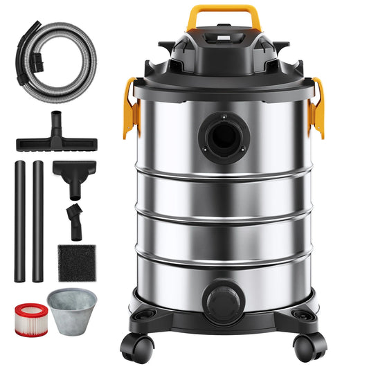 SucceBuy Stainless Steel Wet And Dry Shop Vacuum Powerful Suction