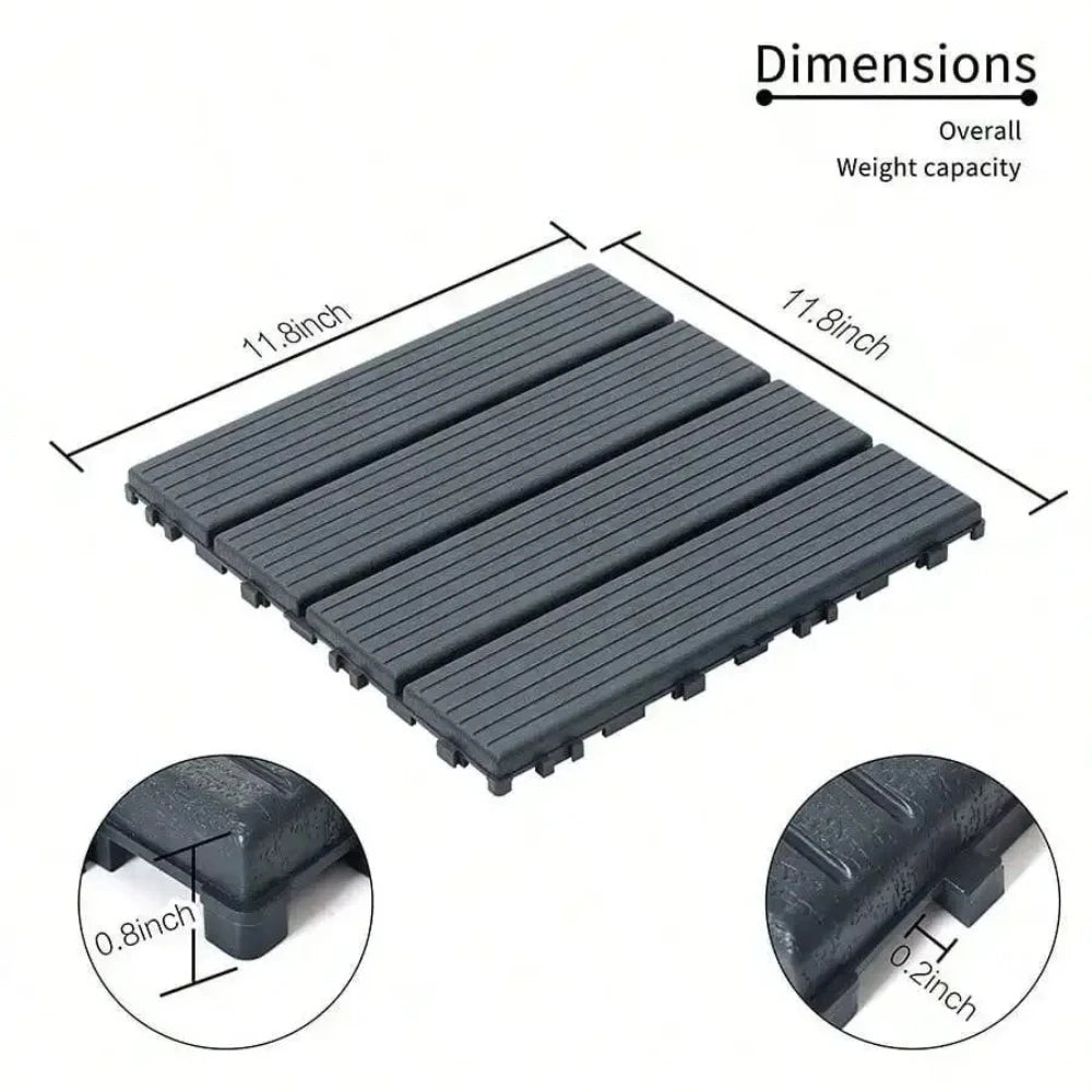Waterproof Interlocking Outdoor Deck Tiles for Patios and Balconies