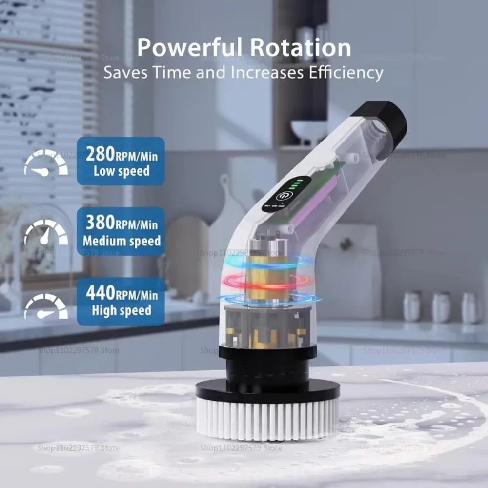 COBASPORT Cordless Electric Spin Scrubber With Adjustable Handle