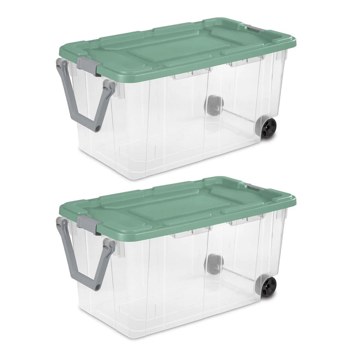 Sterilite Industrial Wheeled Plastic Storage Bin With Convenient Handle
