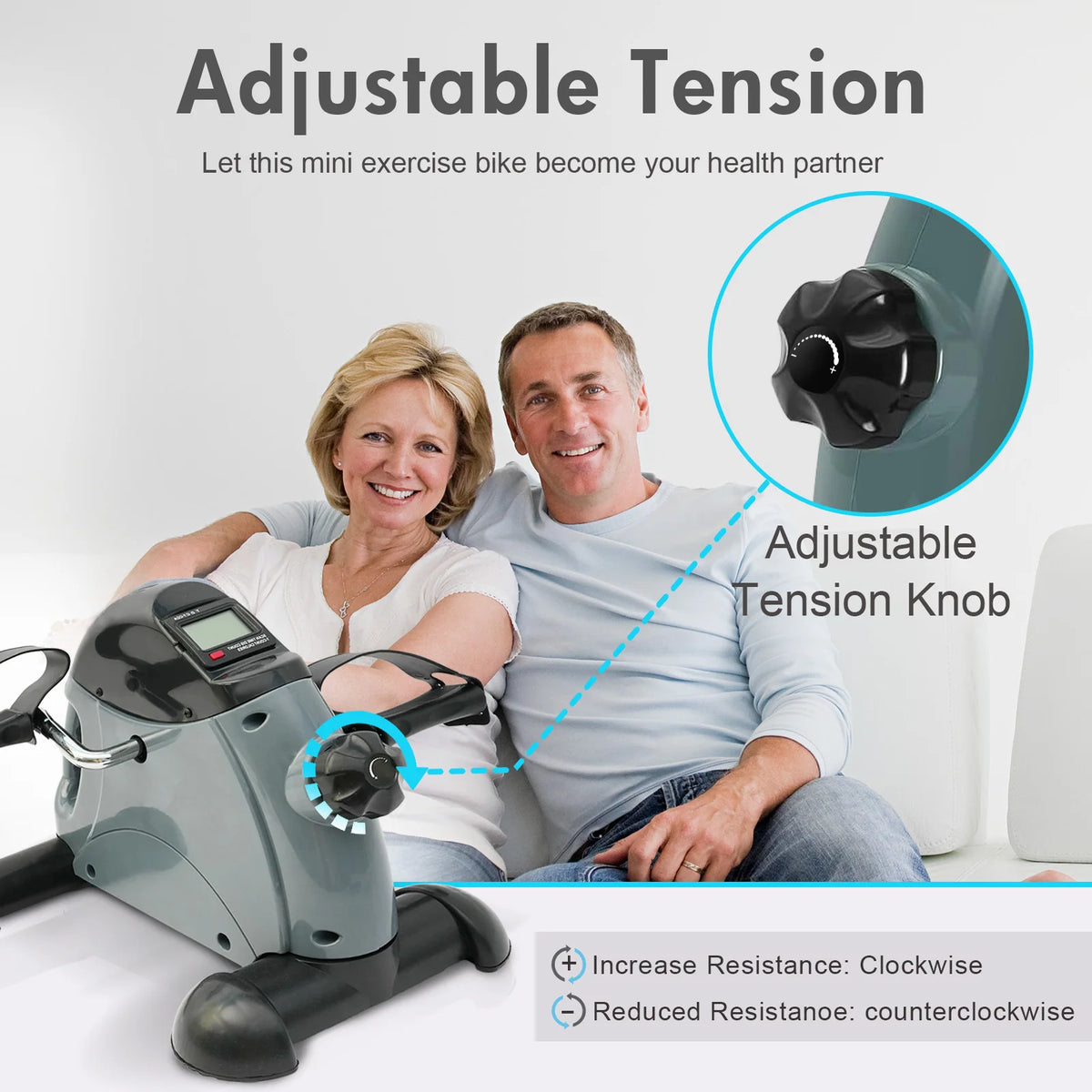 Motorized Under Desk Pedal Exerciser With LCD Display for Home Fitness