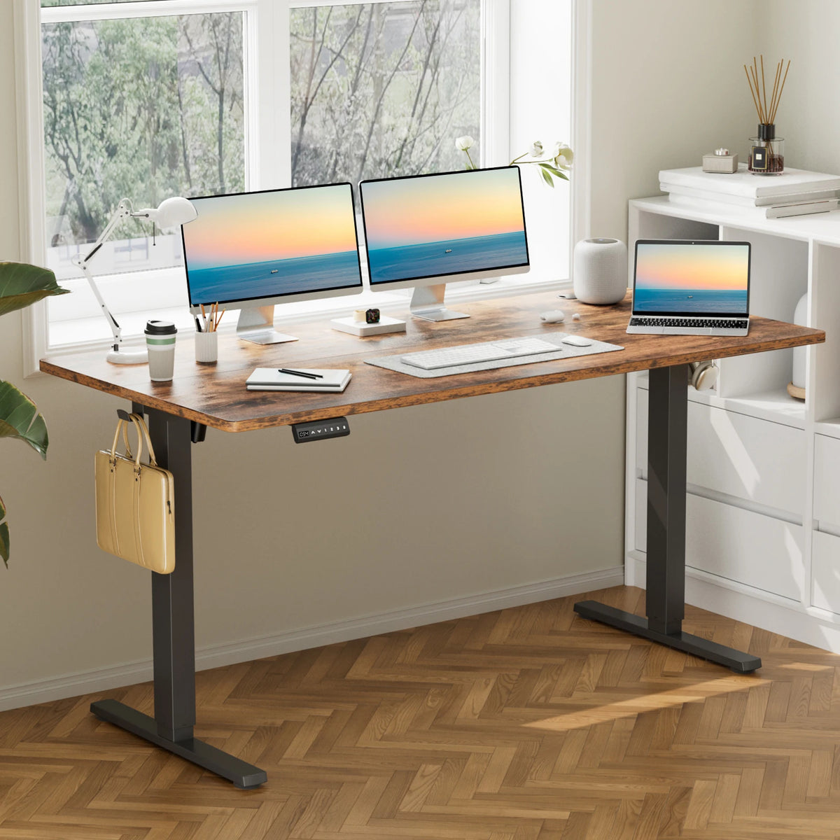 JHK Electric Height Adjustable Standing Desk For Office Workstation