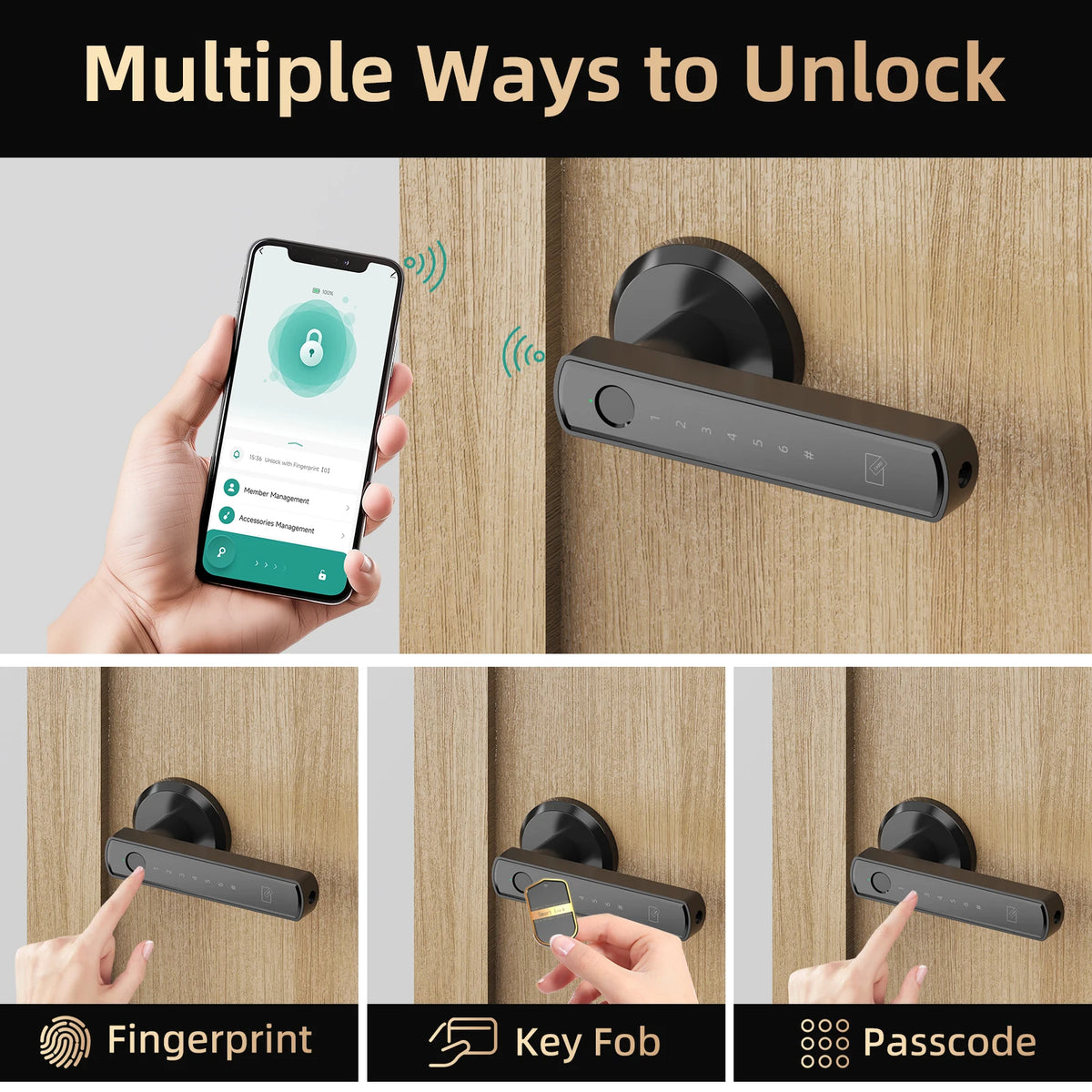 Viladepot Smart Fingerprint Door Lock With App And Keypad Access