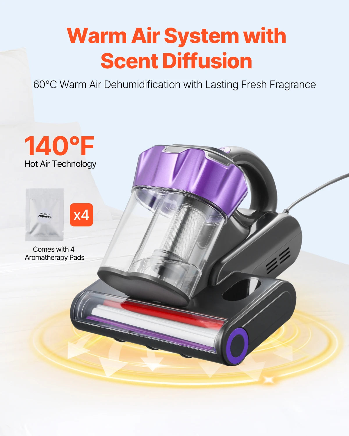 SucceBuy Mattress Vacuum Cleaner With HEPA Filter And Deep Cleaning