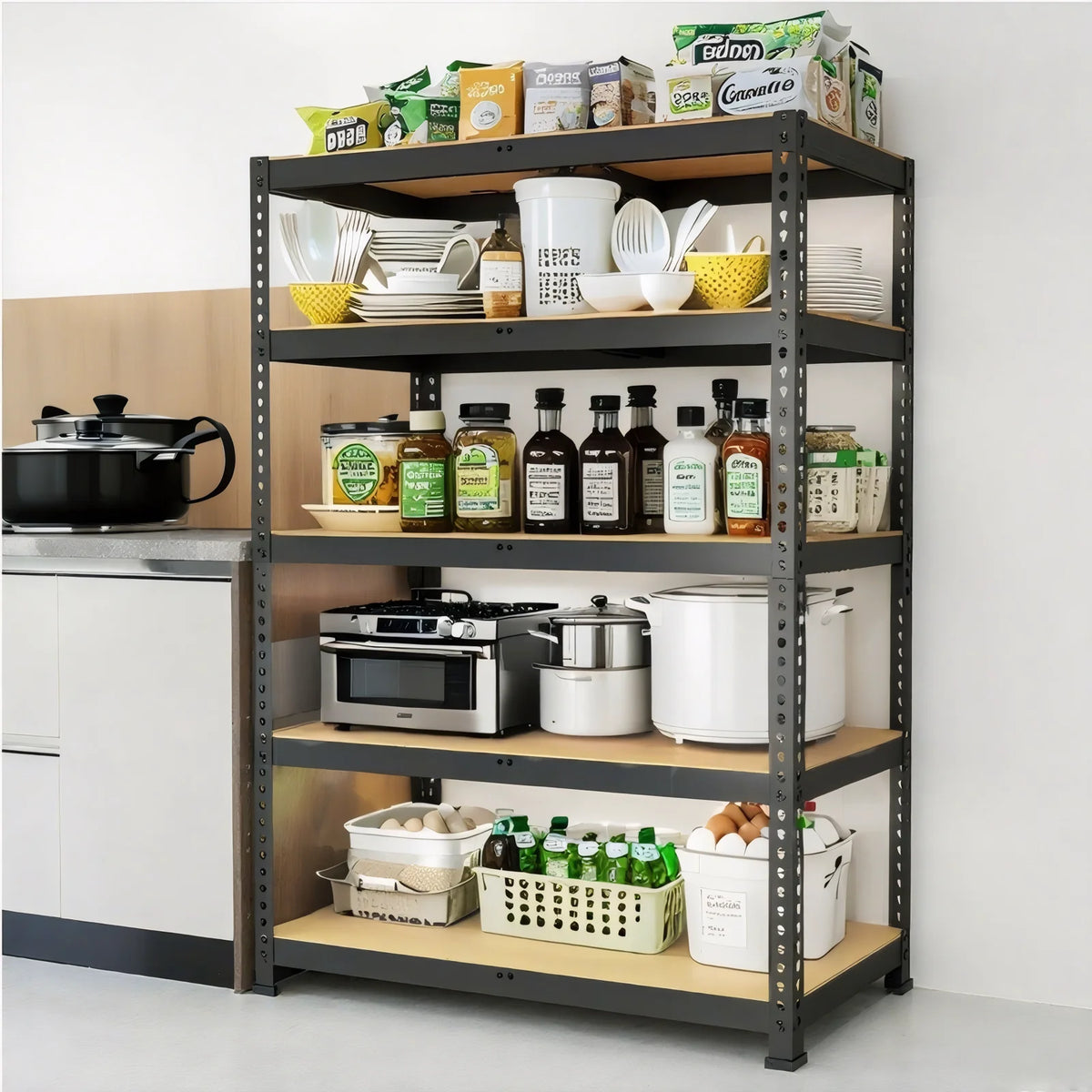 SARENZOON Heavy Duty Adjustable Metal Garage Shelving Storage Rack