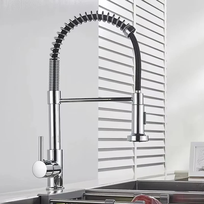 SHBSHAIMY Single Handle Pull Down Kitchen Faucet With Spring Sprayer