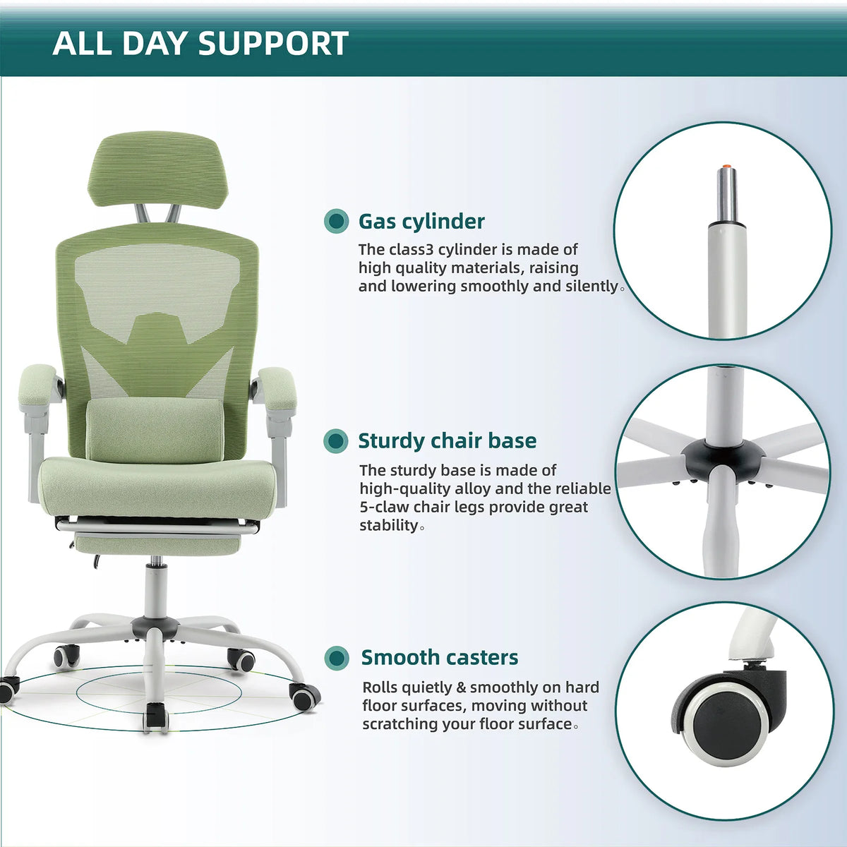 JHK Ergonomic Mesh Reclining Gaming Chair With Lumbar Support