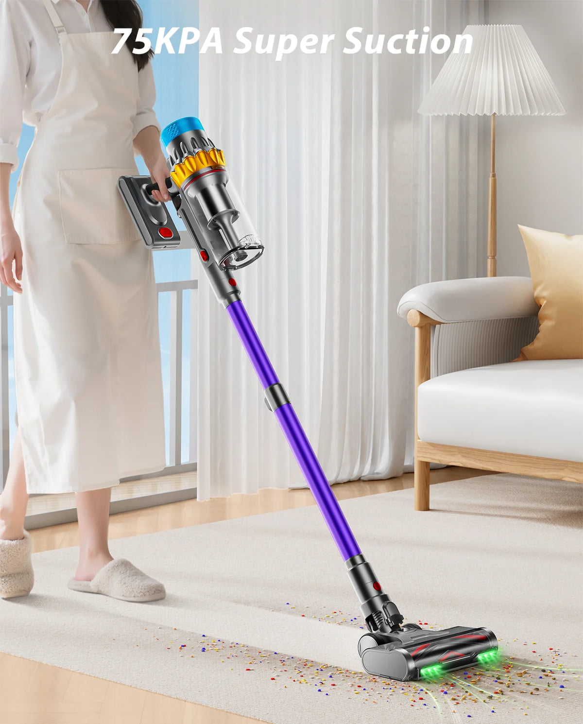 VAKERR Cordless Vacuum Cleaner With Powerful Suction And HEPA Filtration