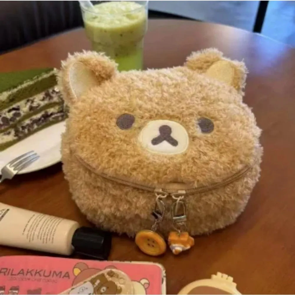 Plush Bear Anime Cosmetic Case Jewelry Storage Organizer Pouch
