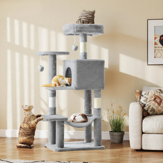 JHK Cat Tree With Sisal Scratching Posts And Cozy House